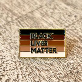 Black Lives Matter Stripe Flag Lapel Pin Badge