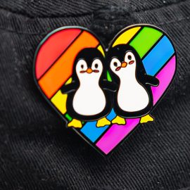 Gift For LGBTQ Pride Enamel Pin Badge Cute Animal Rainbow