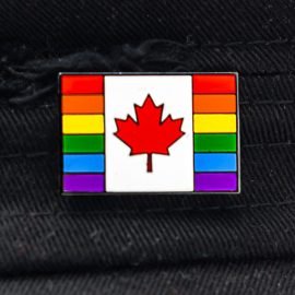 Gift For LGBTQ Lapel Pin Badge Rainbow Canadian Pride Flag
