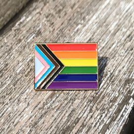 Gift For Transgender Lapel Pin Badge Progress Pride Rainbow Flag