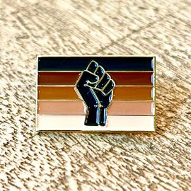 Protest Fist Black Lives Matter Stripe Flag Lapel Pin Badge