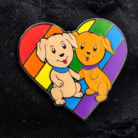 Gift For LGBTQ Puppies Pride Animal Enamel Pin Badge Rainbow