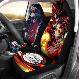Gift Ideas Giyuu And Tanjiro Car Seat Covers Demon Slayer Anime SPH