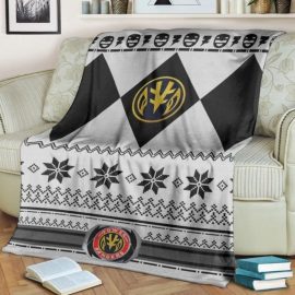 Mighty Morphin White Power Rangers Ugly Christmas Soft Blanket