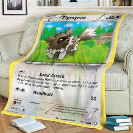 Gift For Daughter Son Anime Pokemon Zigzagoon Custom Fleece Quilt Blanket