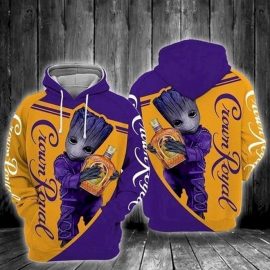 Gift Ideas Baby Groot Crown Royal 3D Hoodie N98