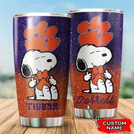 Gift Ideas Clemson Tigers Snoopy Custom Name Tumbler