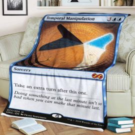 Gift Ideas Game MTG Temporal Manipulation Fleece Quilt Blanket