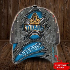 Gifts For Valentine Gold Coast Titans 3D Cap NRL Custom Name