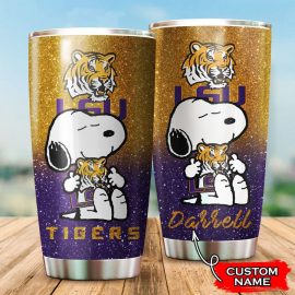 Gift Ideas LSU Tigers Snoopy Custom Name Tumbler