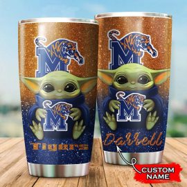 Gift Ideas Memphis Tigers Baby Yoda Custom Name Tumbler
