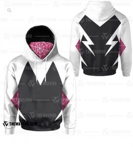 Movie Superhero Spiderman Gwen Into The Spider Verse Suit Custom Snood Hoodie