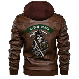 Baylor Bears NCAA Leather Jacket With Removable Hood