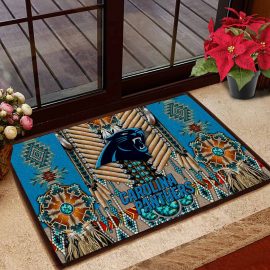 Carolina Panthers Logo Native American Fabric Entrance Doormat