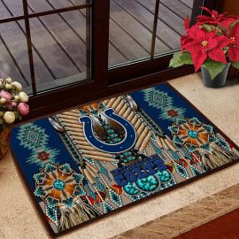 Indianapolis Colts Logo Native American Fabric Entrance Doormat