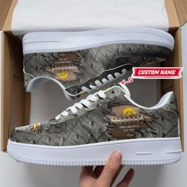 Iowa Hawkeyes NCAA Cracked Metal Personalized Air Force 1 AF1