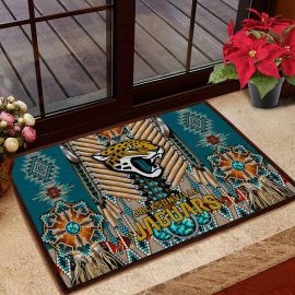 Jacksonville Jaguars Logo Native American Fabric Entrance Doormat