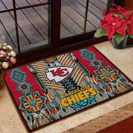 Kansas City Chiefs Logo Native American Fabric Entrance Doormat