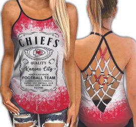 Kansas City Chiefs NFL Active Workout Criss Cross Tank Tops