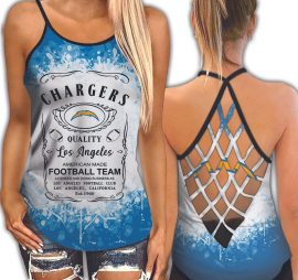 Los Angeles Chargers NFL Active Workout Criss Cross Tank Tops