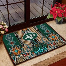 New York Jets Logo Native American Fabric Entrance Doormat
