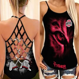 Ohio State Buckeyes Tiger Eye The Best Of Legend Criss Cross Tanktop