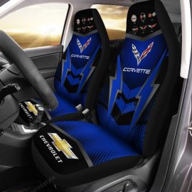 Limited Edition Chevrolet Corvette Car Seat Cover ( Set Of 2 ) Ver 9 Dc