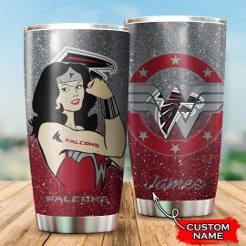 Atlanta Falcons Wonder Woman Custom Name Tumbler