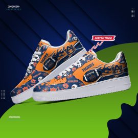 Auburn Tigers NCAA Football Team Logo Fabric Air Force Shoes Custom Name