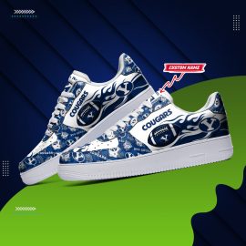 BYU Cougars NCAA Football Team Logo Fabric Air Force Shoes Custom Name