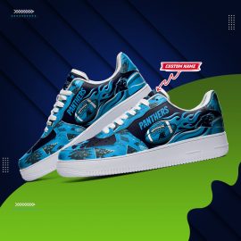 Carolina Panthers NFL Football Team Logo Fabric Air Force Shoes Custom Name