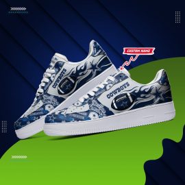 Dallas Cowboys NFL Football Team Logo Fabric Air Force Shoes Custom Name