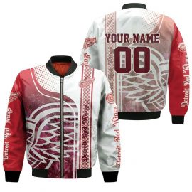 Detroit Red Wings Jersey Style Personalized Red And White Personalized Bomber Jacket