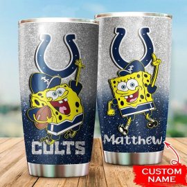 Indianapolis Colts Custom Name SpongeBob SquarePants Tumbler