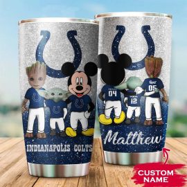 Indianapolis Colts Grogu Mickey Groot Custom Name Tumbler
