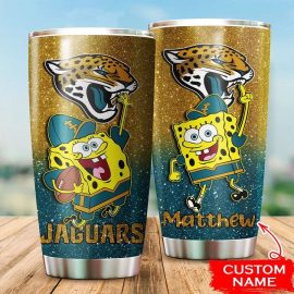 Jacksonville Jaguars Custom Name SpongeBob SquarePants Tumbler