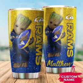 Los Angeles Rams Baby Groot Custom Name Tumbler
