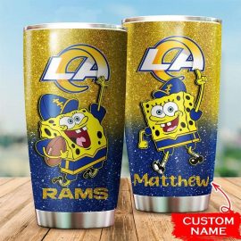 Los Angeles Rams Custom Name SpongeBob SquarePants Tumbler