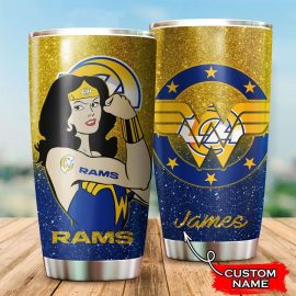 Los Angeles Rams Wonder Woman Custom Name Tumbler