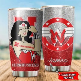 Nebraska Cornhuskers Wonder Woman Custom Name Tumbler