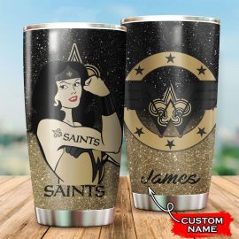 New Orleans Saints Wonder Woman Custom Name Tumbler