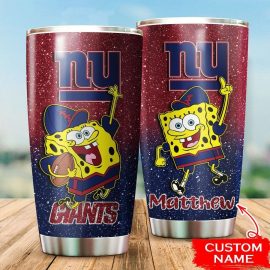 New York Giants Custom Name SpongeBob SquarePants Tumbler