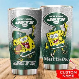 New York Jets Custom Name SpongeBob SquarePants Tumbler
