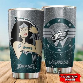 Philadelphia Eagles Wonder Woman Custom Name Tumbler