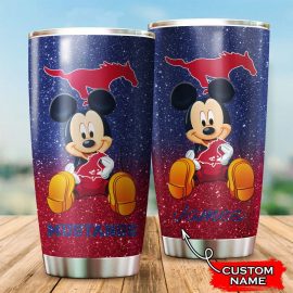 Smu Mustangs Mickey Custom Name Tumbler