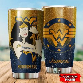 West Virginia Mountaineers Wonder Woman Custom Name Tumbler