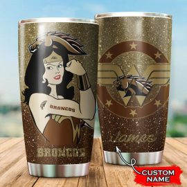 Western Michigan Broncos Wonder Woman Custom Name Tumbler