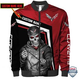 Chevrolet Corvette Ghost Rider Custom Name Bomber Jacket