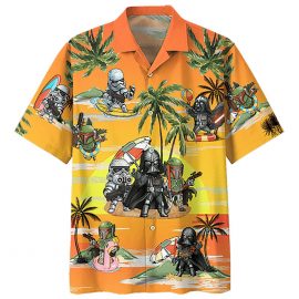 Darth Vader Boba Fett Stormtrooper Hawaiian Graphic Shirt
