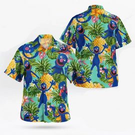 Grover Muppets Tropical Hawaiian Graphic Shirt